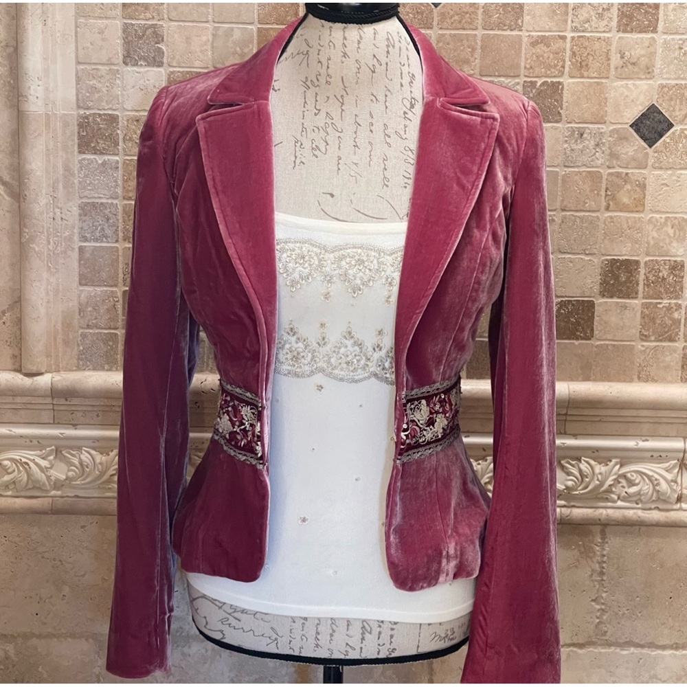 Vintage Fray Pink Velvet/Silk Blazer